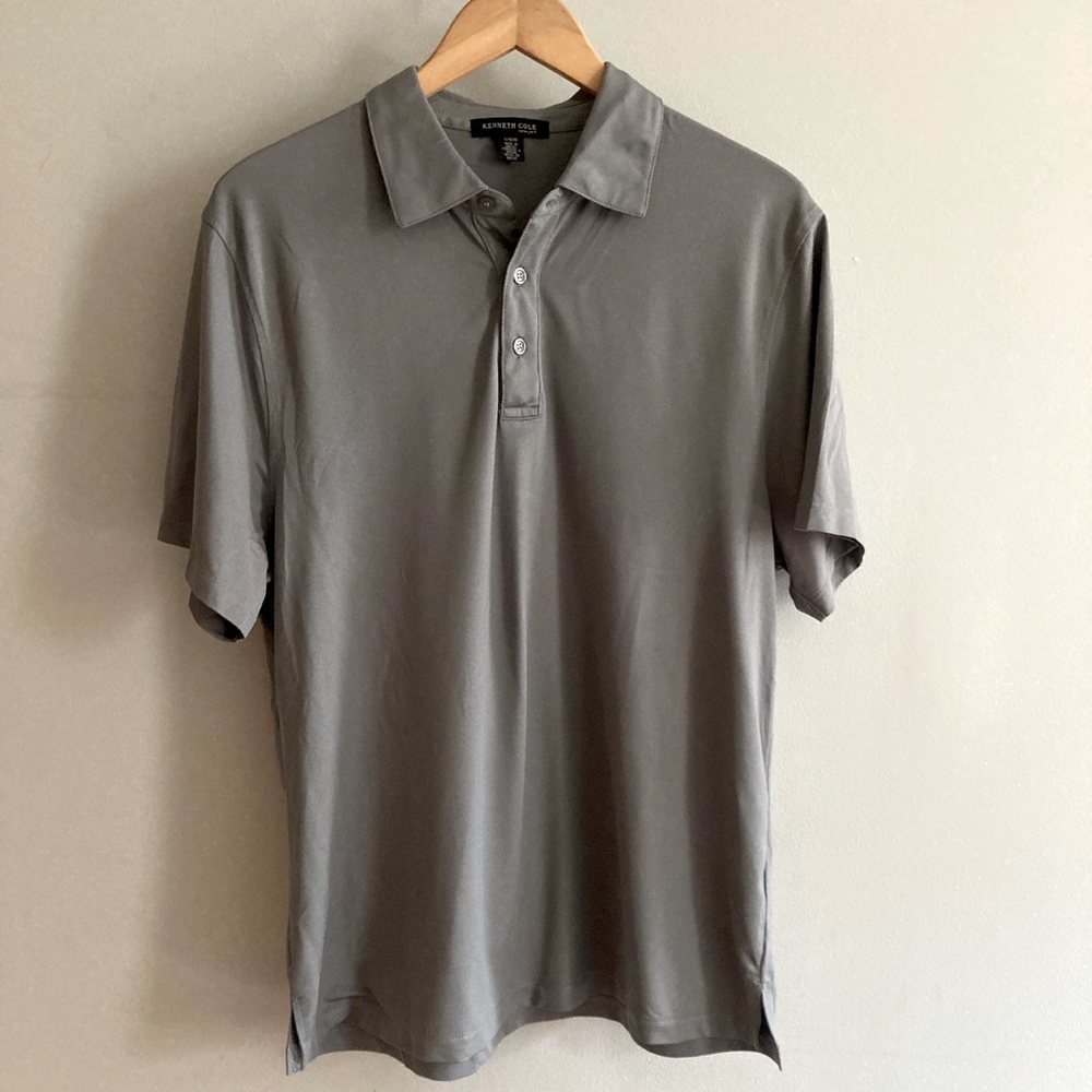 Kenneth Cole mens gray polo shirt